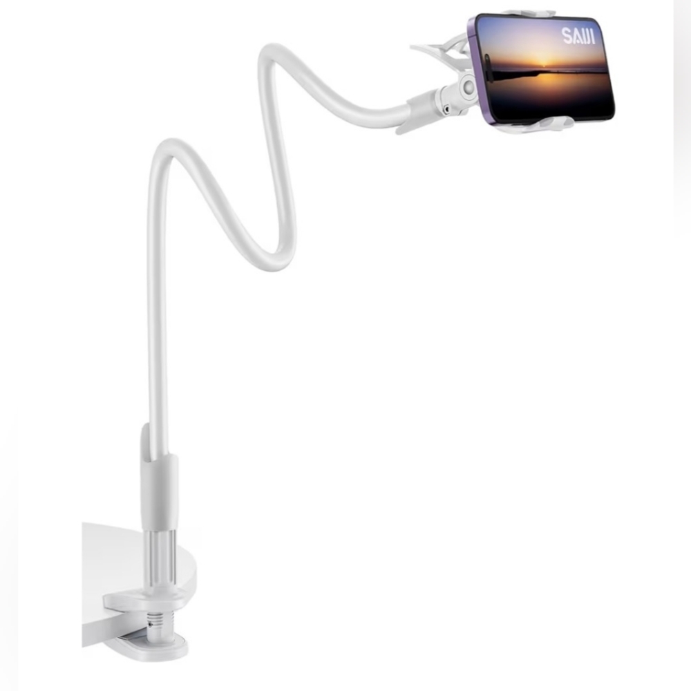 Gooseneck Cell Phone Holder, Clamp Universal Lazy Mount Clip Hands Free Flexible